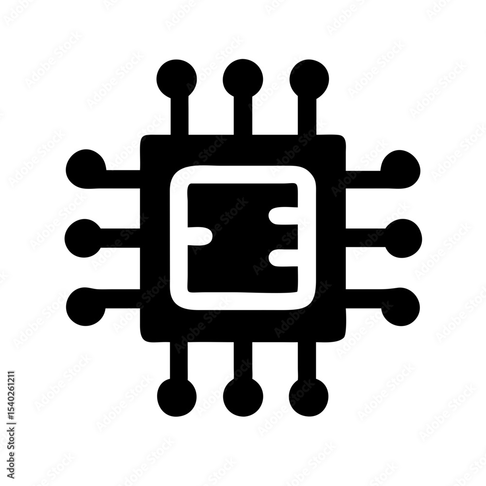 Poster ai microchip on transparent background for web and graphic design