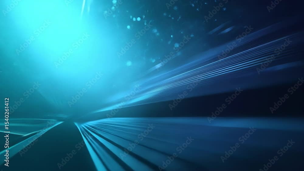 Poster futuristic abstract background with glowing blue light, dynamic lines, and digital particles. ideal 