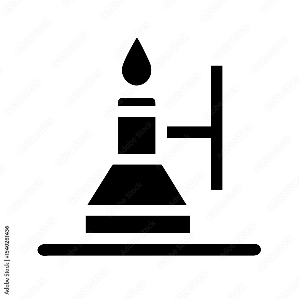 Poster bunsen burner experiment on transparent background for web and graphic design