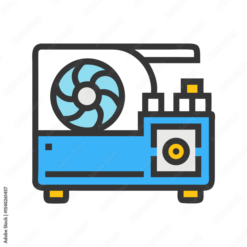 Poster centrifuge machine on transparent background for web and graphic design