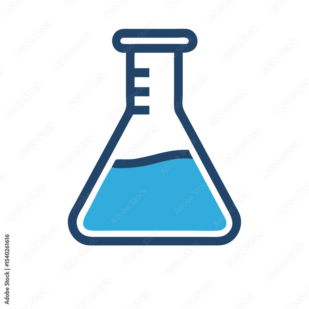 Poster erlenmeyer flask on transparent background for web and graphic design