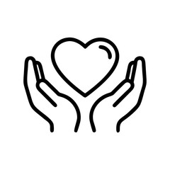 Obraz premium Heart in protective hands on transparent background for web and graphic design