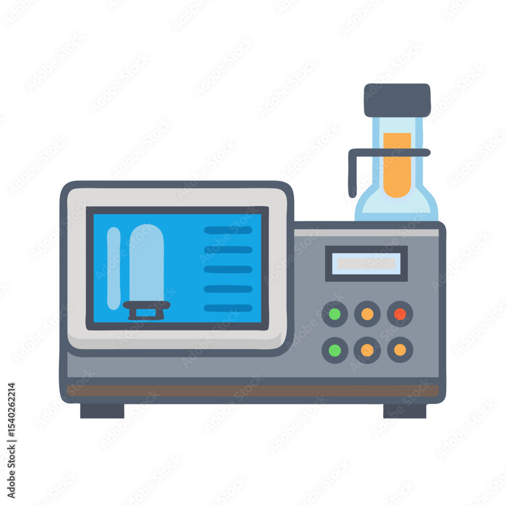 Poster lab equipment device on transparent background for web and graphic design