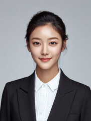Professional ID Photo of a Young Korean Woman in Formal Attire