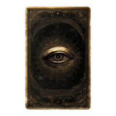 All-Seeing Eye Mystical Gold and Black Tarot Card Design