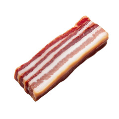 Fresh Raw Bacon on White Background Ideal for Culinary Photography and Recipe Projects Transparent background or png