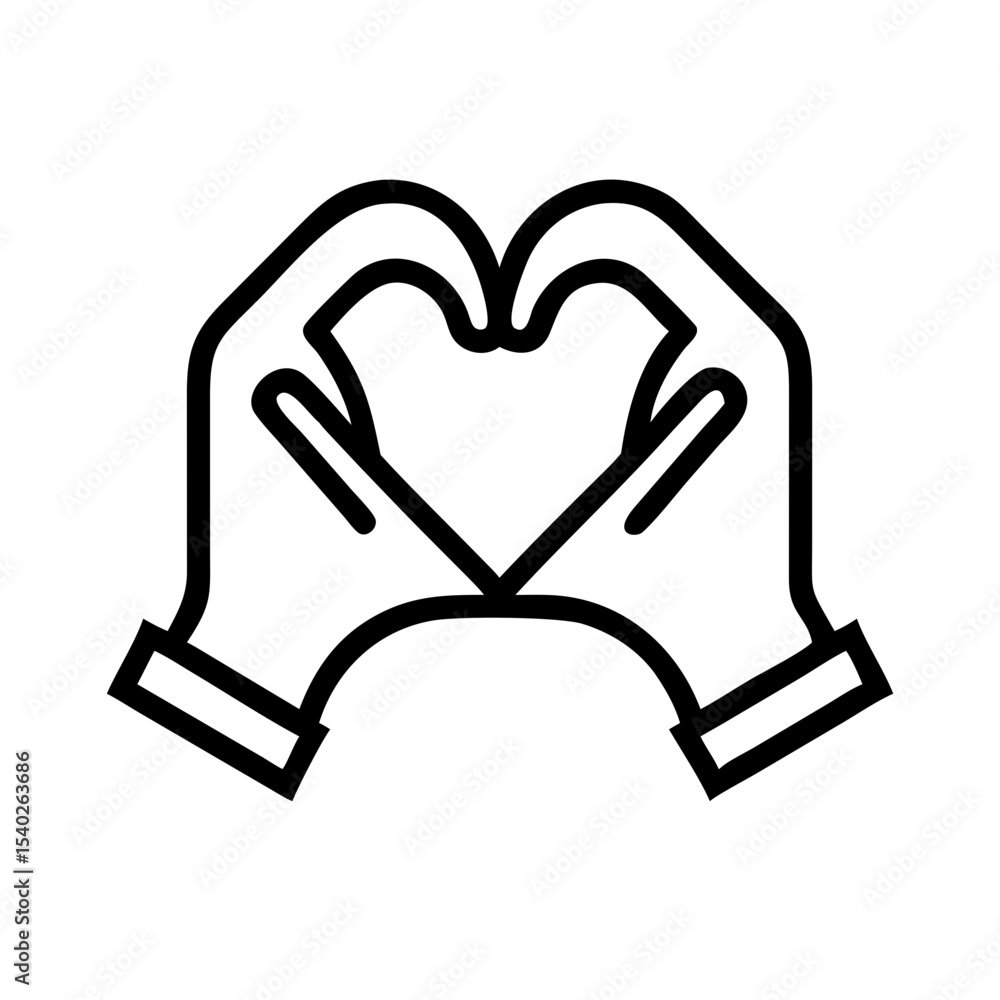 Poster protective hands with heart on transparent background for web and graphic design