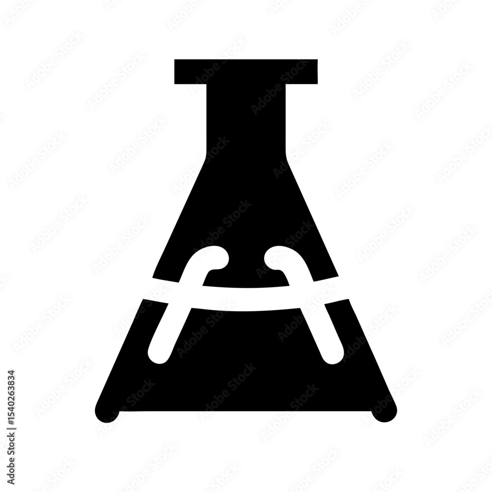 Poster silhouette boiling flask on transparent background for web and graphic design