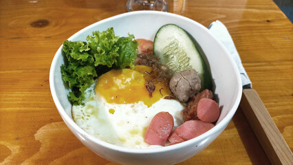 salad with meat and vegetables