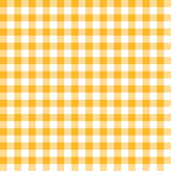 Marigold gingham seamless pattern with bold yellow-orange checked squares