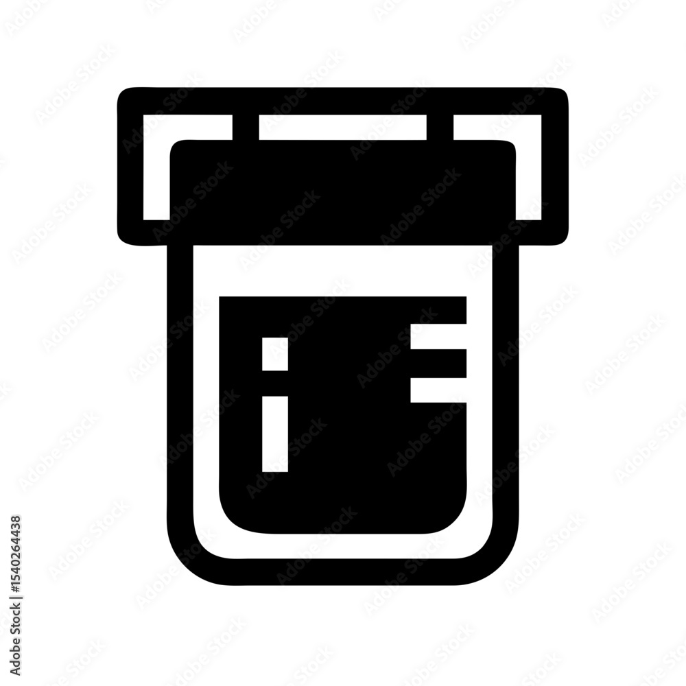 Poster silhouette specimen container on transparent background for web and graphic design