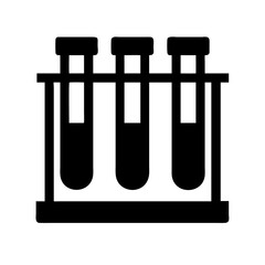 Silhouette test tube rack on transparent background for web and graphic design