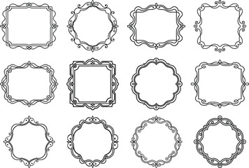 Vintage Decorative Frame Line Art Design
