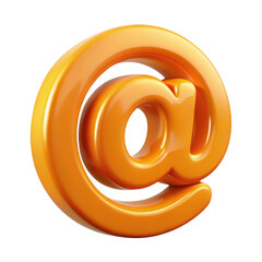 Fototapeta premium 3d orange at symbol isolated on transparent background