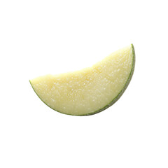 Fresh Slice of Honeydew Melon Isolated on Black Background