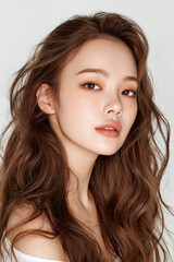 Naklejka premium Young Korean Beauty Model with Fresh and Radiant Look