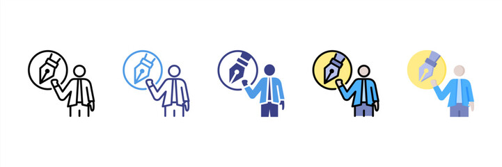 Obraz premium Author Multi Style Icon Set