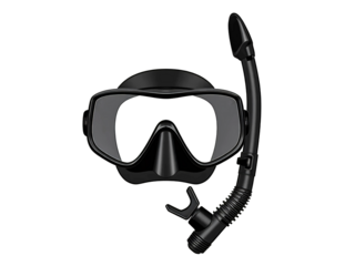 Scuba mask and snorkel set isolated on transparent background