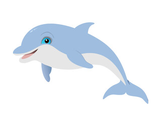 Fototapeta premium A dynamic vector illustration of a wild blue dolphin leaping from the ocean with a ball, embodying marine life and aquatic nature