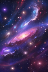 Obraz premium Colorful Galaxy and Star Field Illustration in Deep Space