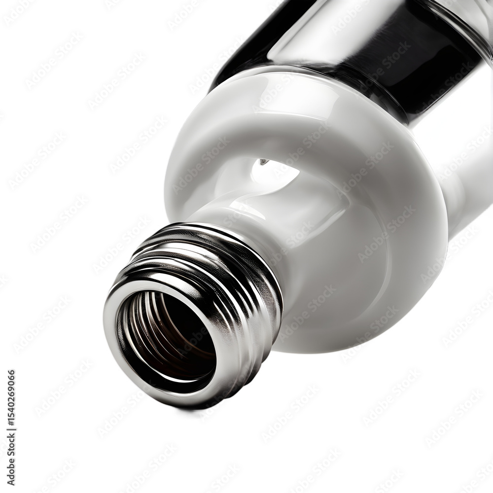 Poster a bottle neck for pouring liquids, with visible threads, isolated on a empty plain background