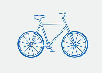 Hand-drawn bicycle. Line art, ink, minimalist style. Vector illustration. Sport collection.