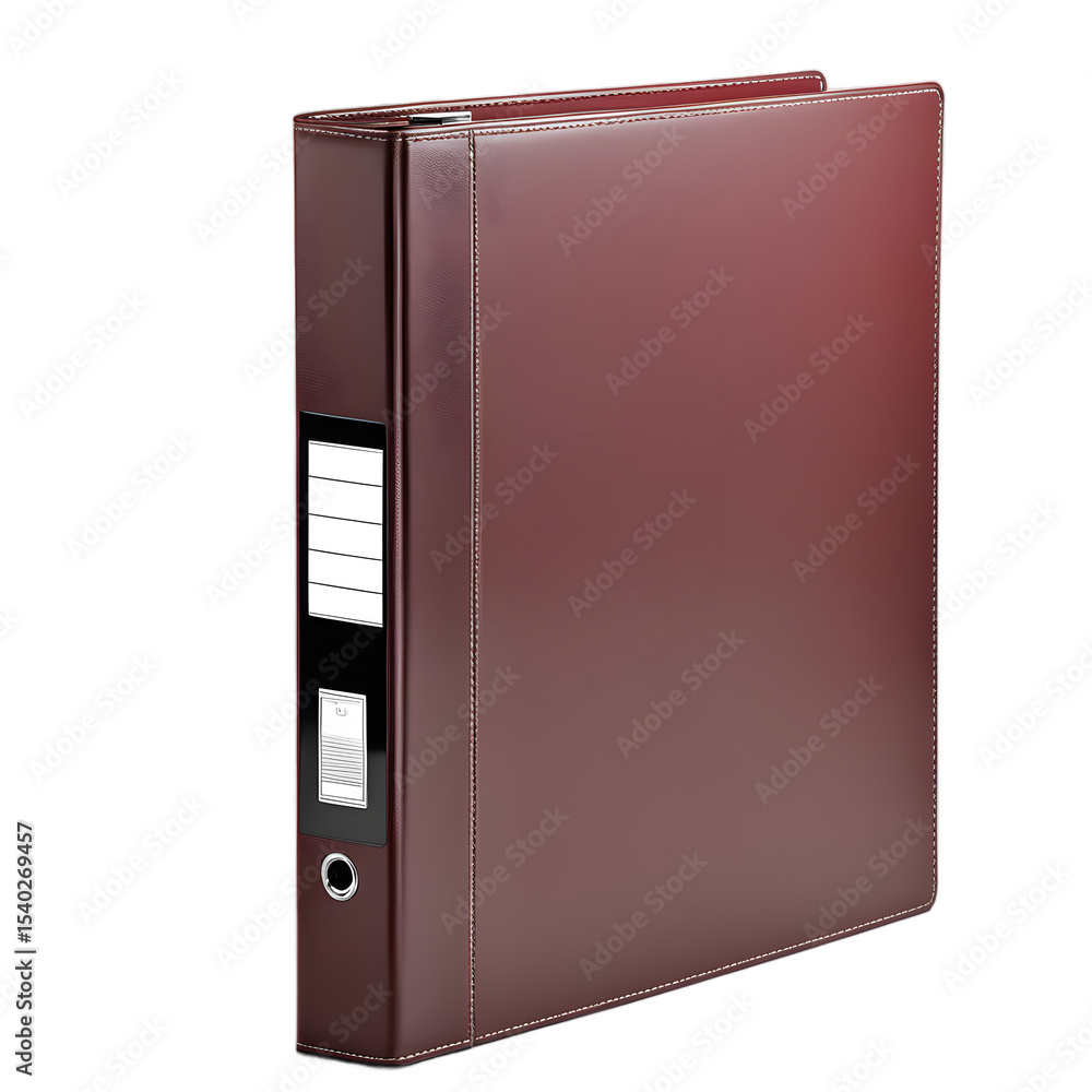 Poster A colored office binder with side label, isolated on a empty plain background