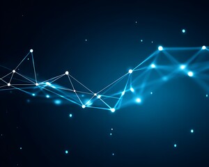 Abstract network design, glowing points and lines