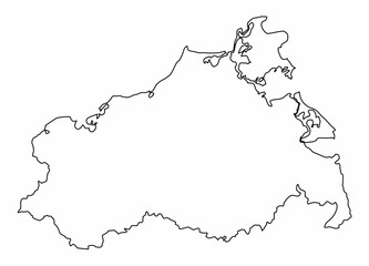 Mecklenburg Vorpommern outline map