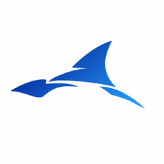 illustration design abstract shark fin logo