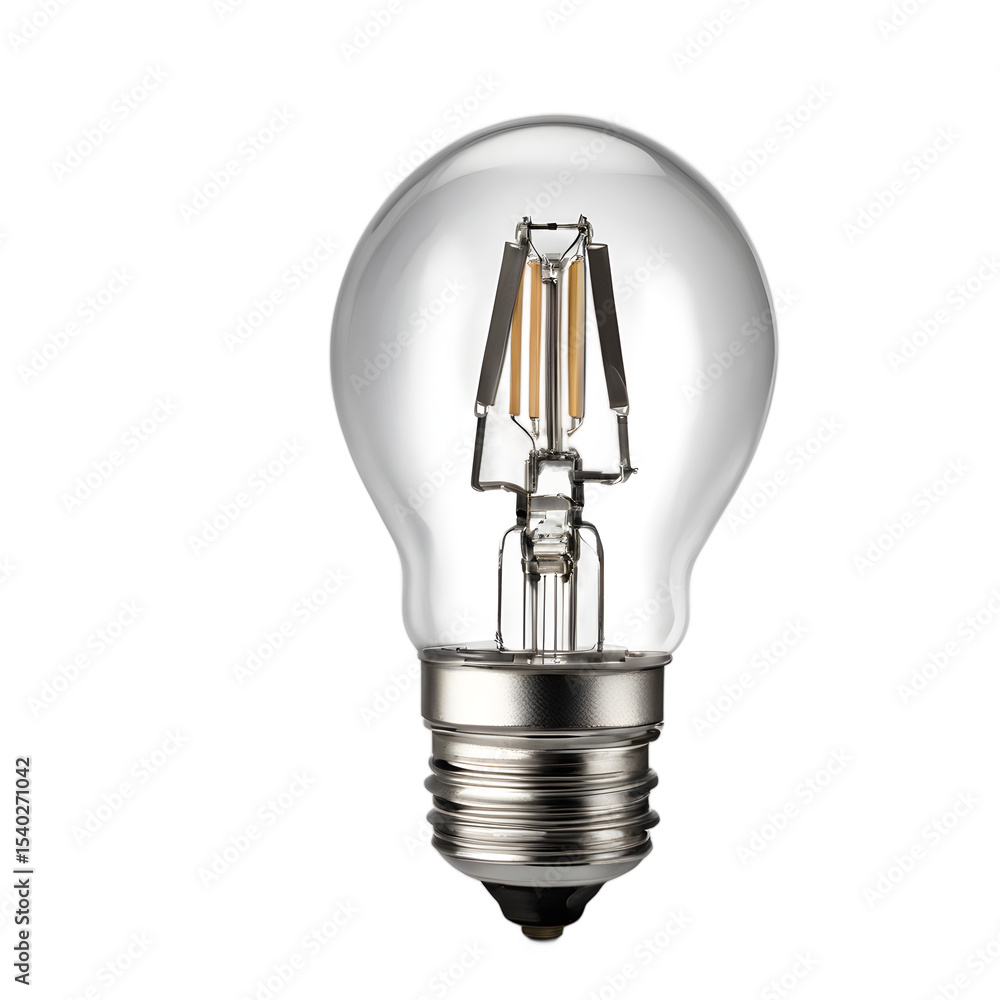 Poster a halogen light bulb with twin pins, isolated on a empty plain background