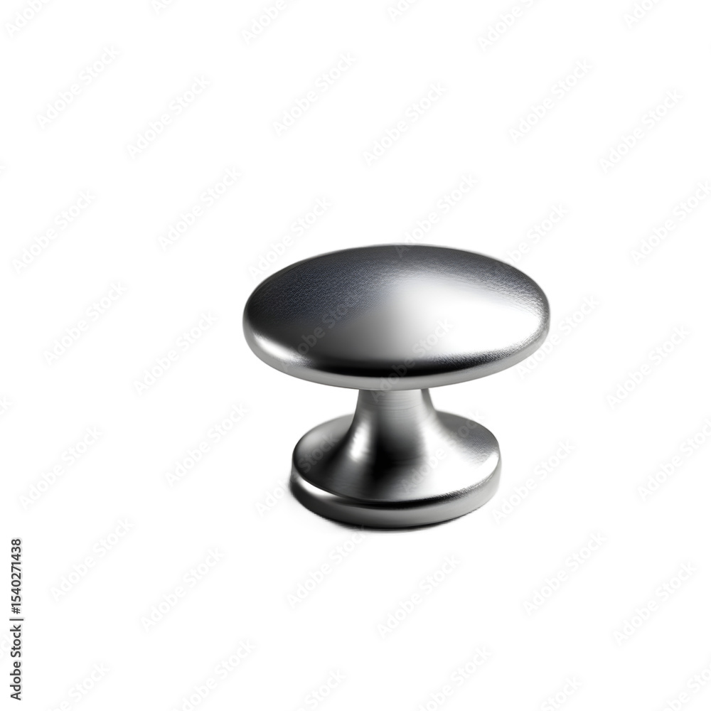 Poster a metal thumbtack with round head, isolated on a empty plain background