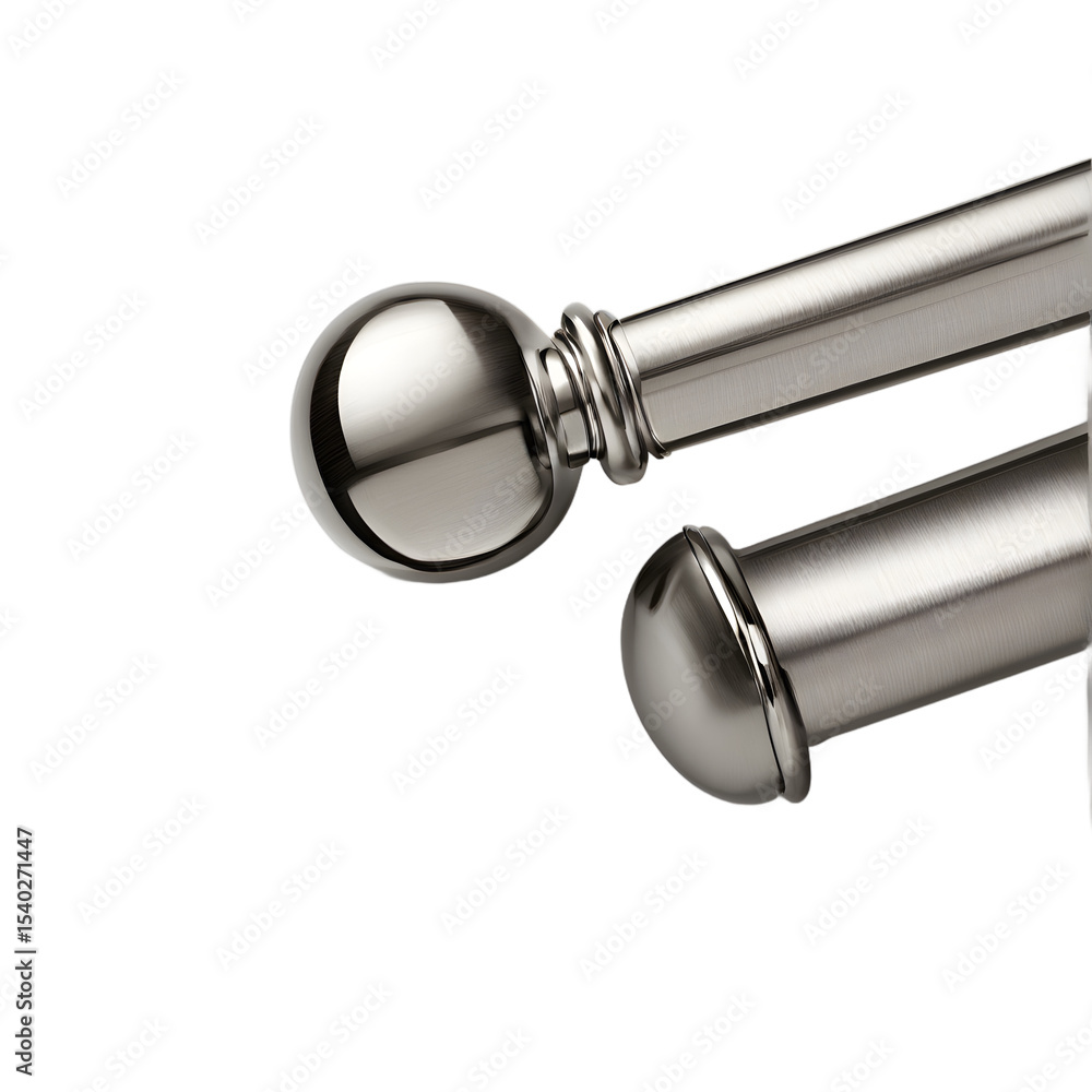 Poster a curtain rod with rounded finials, isolated on a empty plain background