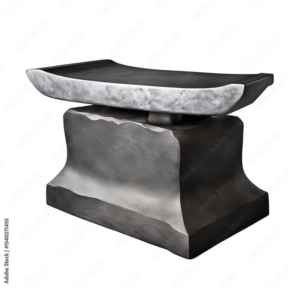 Poster a heavy blacksmith anvil with flat top, isolated on a empty plain background