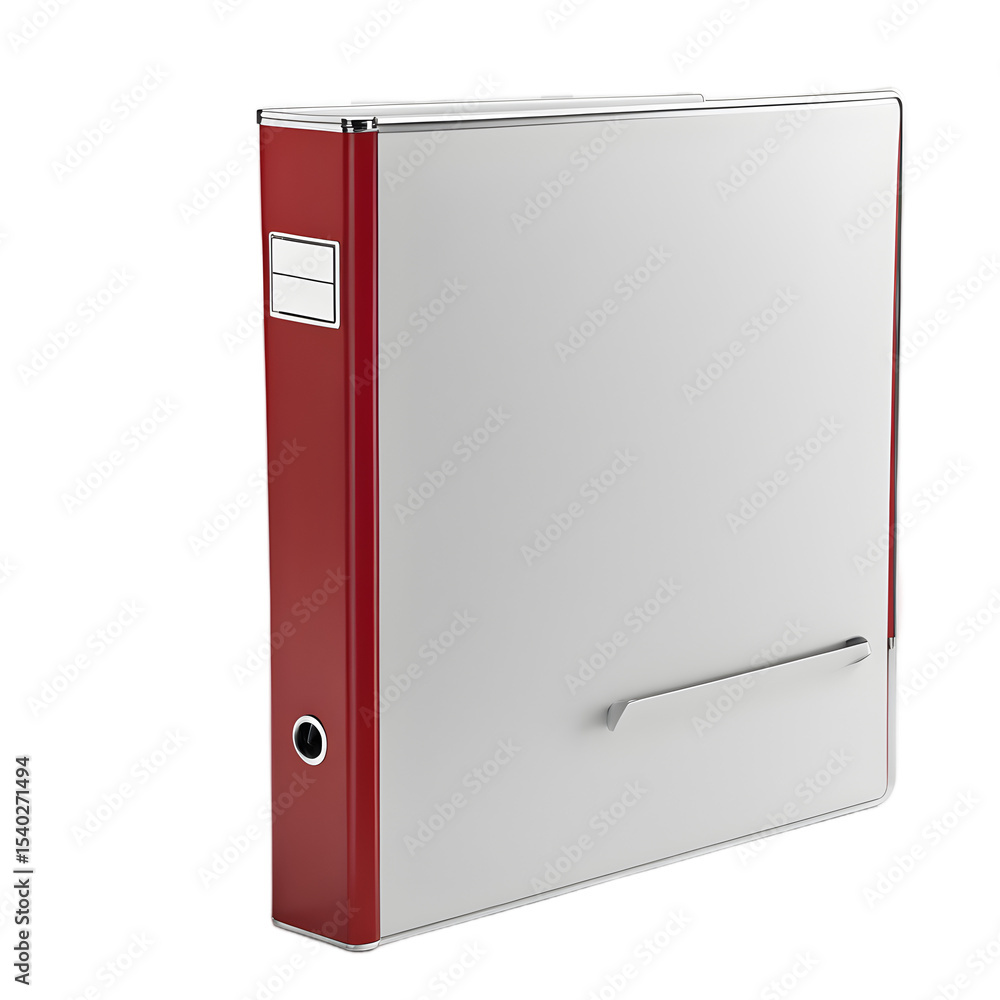Poster A colored office binder with side label, isolated on a empty plain background