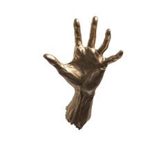 Golden Reaching Hand Abstract Sculpture of Hope and Aspiration