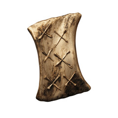 Ancient Gold Artifact with Crosshatch Markings - Close-up Studio Shot