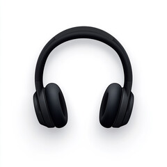 Simple Headphones Symbol in Black on White