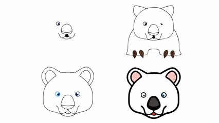 Cute Wombat and Koala Coloring Pages for Kids