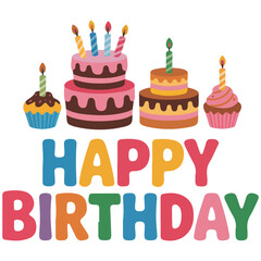 Birthday party elements set vector isolated white background