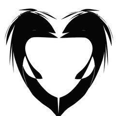 Heart-Shaped Dolphin Silhouette A Romantic, Artistic Illustration