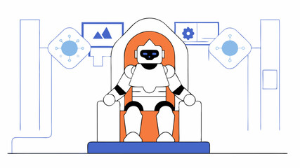 AI Robot King on Throne