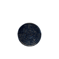 Mystical Engraved Medallion  Intricate Circular Design with Symbolic Imagery