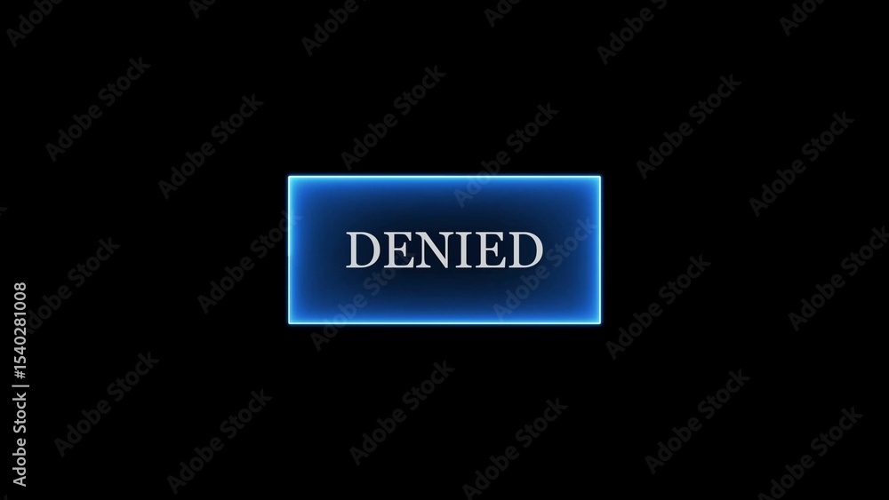 Poster futuristic denial digital button displaying negative confirmation on a black background. reject conc