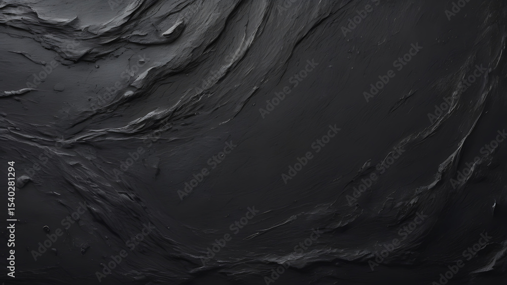 Poster dark textured abstract surface with black waves and rough artistic flow pattern – ai