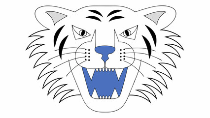 Stylized White Tiger Head