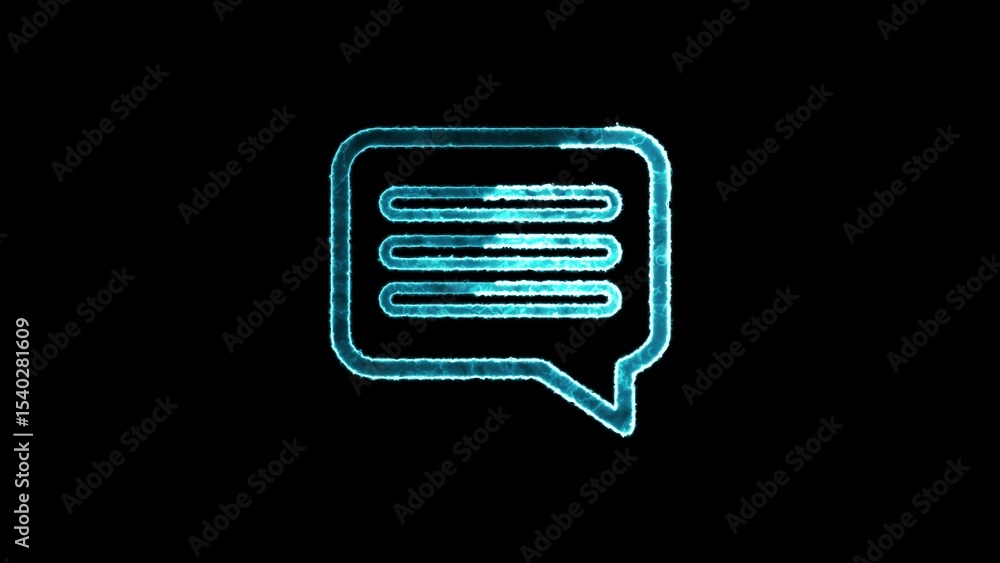 Aufkleber neon glow messaging bubble illustration representing communication and digital interaction over a de