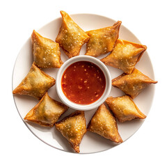 Samosa, samsa or somsa is a triangular fried cake. The filling is boiled potatoes seasoned with spices mixed with peas, onions, cilantro, and sometimes paneer. This snack is popular in Central Asia, S