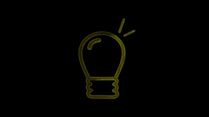 Illuminated light bulb concept representing idea innovation and creativity on a black backdrop suitable for educational content