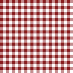 Terracotta red gingham seamless pattern with checkered squares